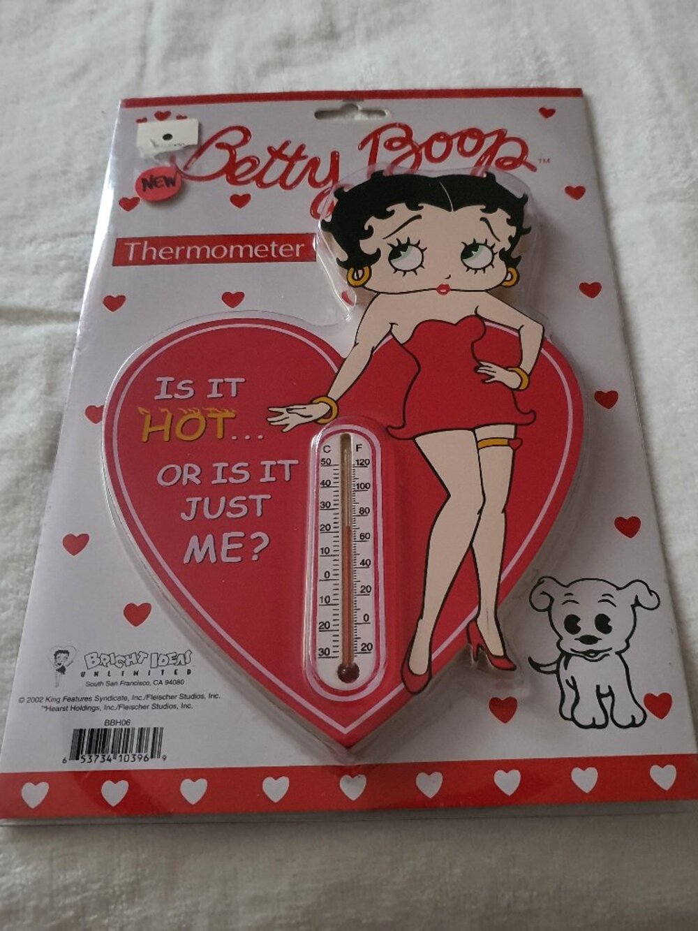 Betty Boop Heart Shaped Red White Black Collectible Advertising Sign Thermometer